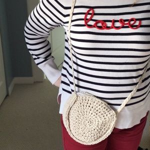 Crossbody crochet-look purse